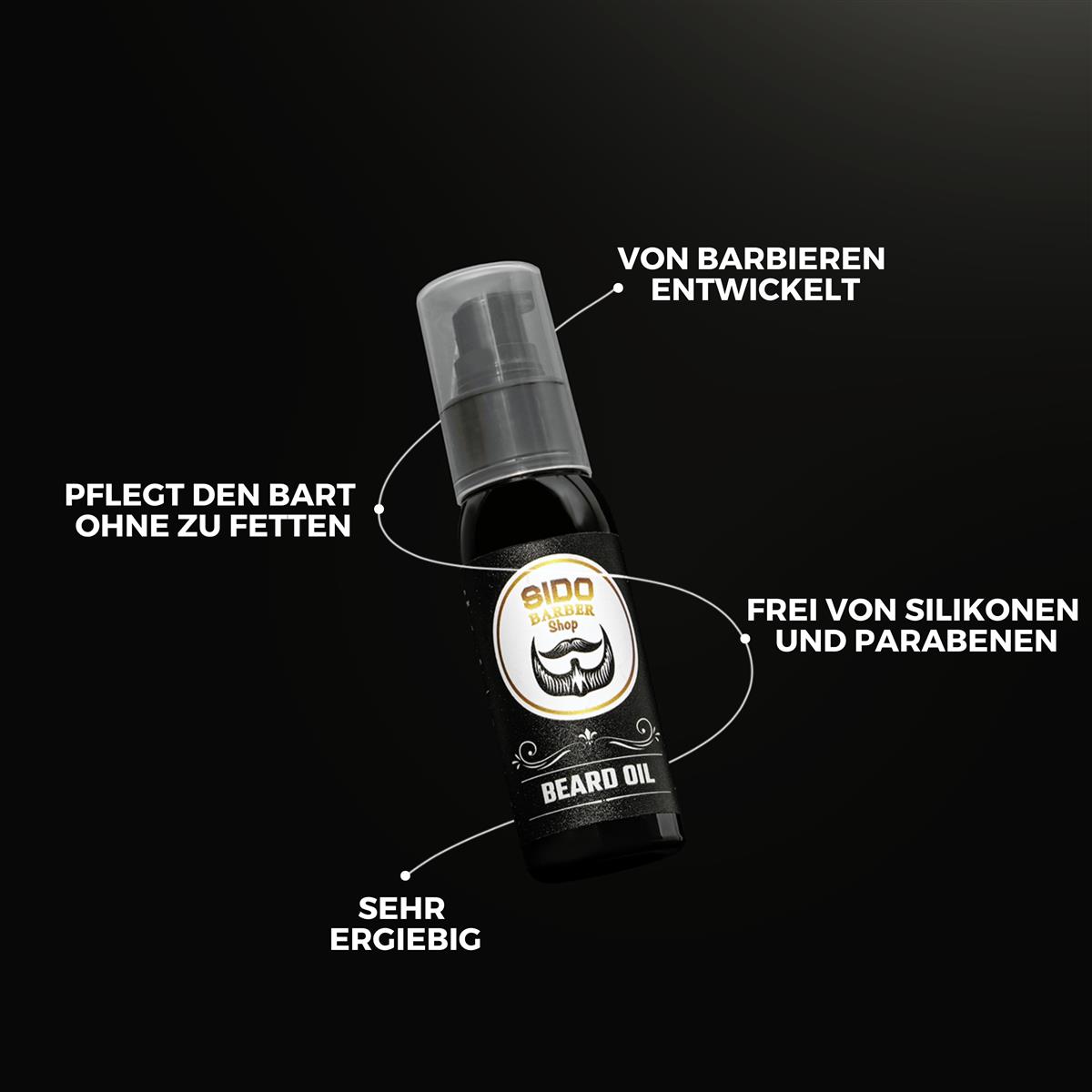 SIDO BARBER Bartöl Herren mit Arganöl & Vitamin E (60ml, Zitrusduft)