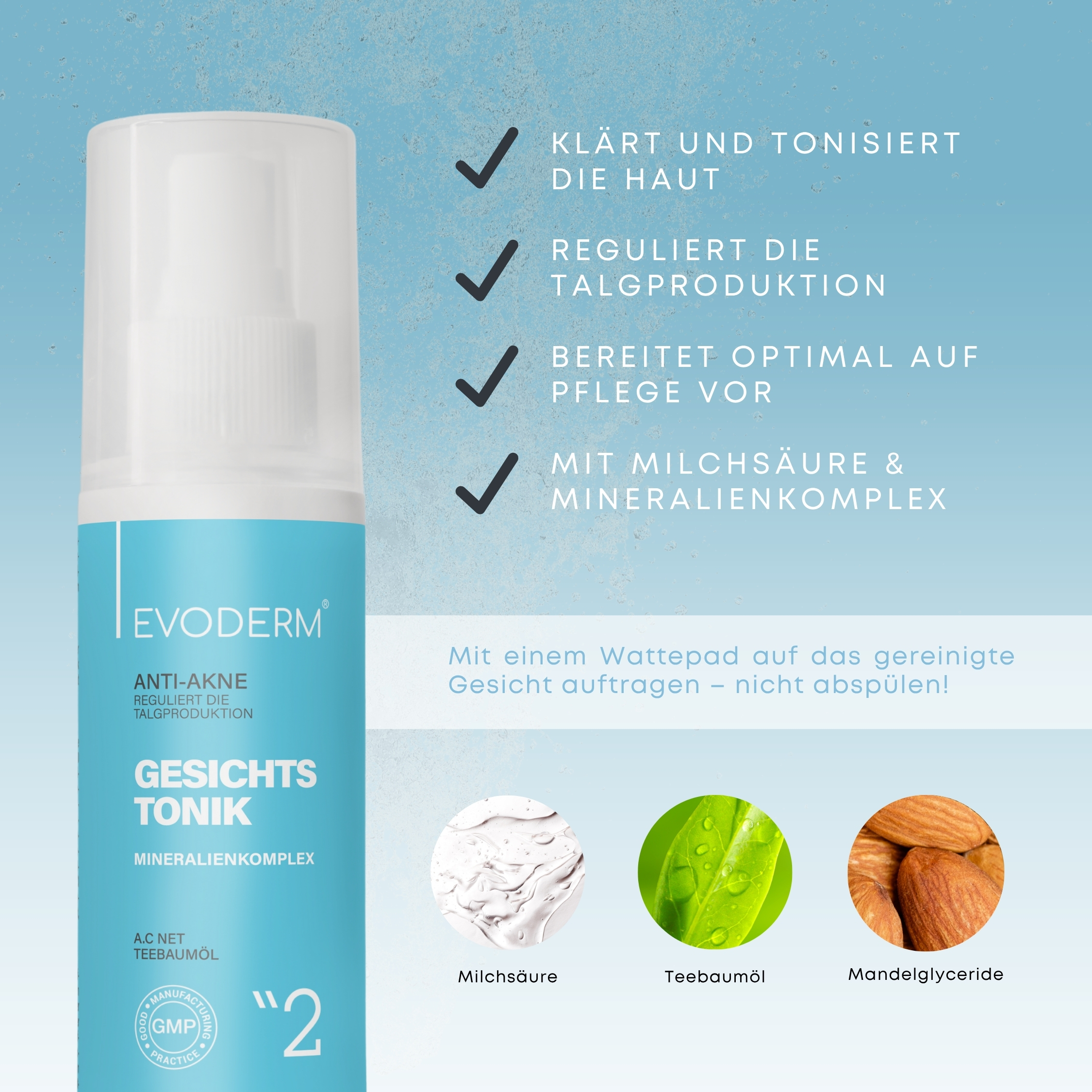 Anti-Akne Hautpflege Set – Gesichtsgel, Gesichtswasser & Retinol Serum mit Niacinamid