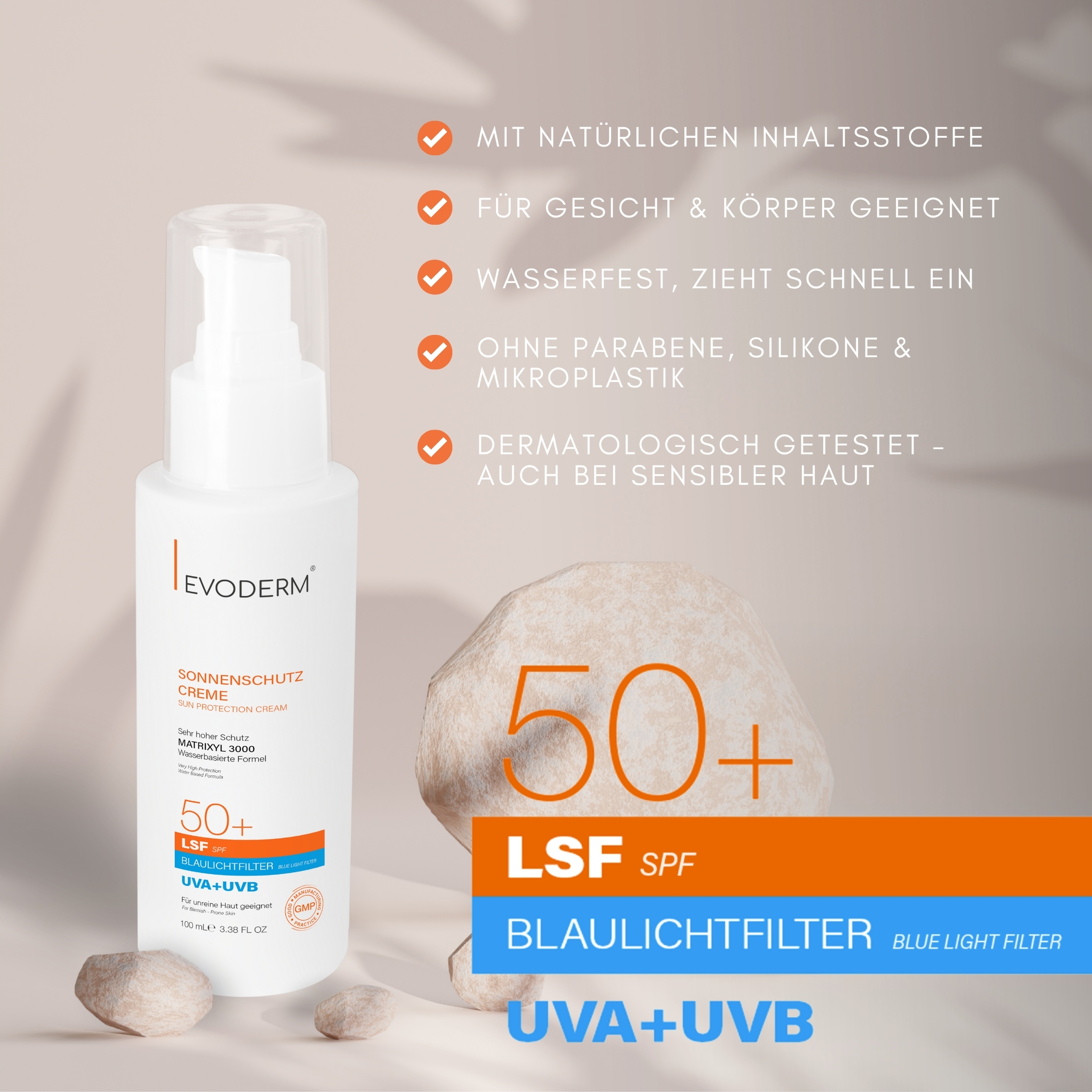 EVODERM Sonnenschutzcreme LSF 50+