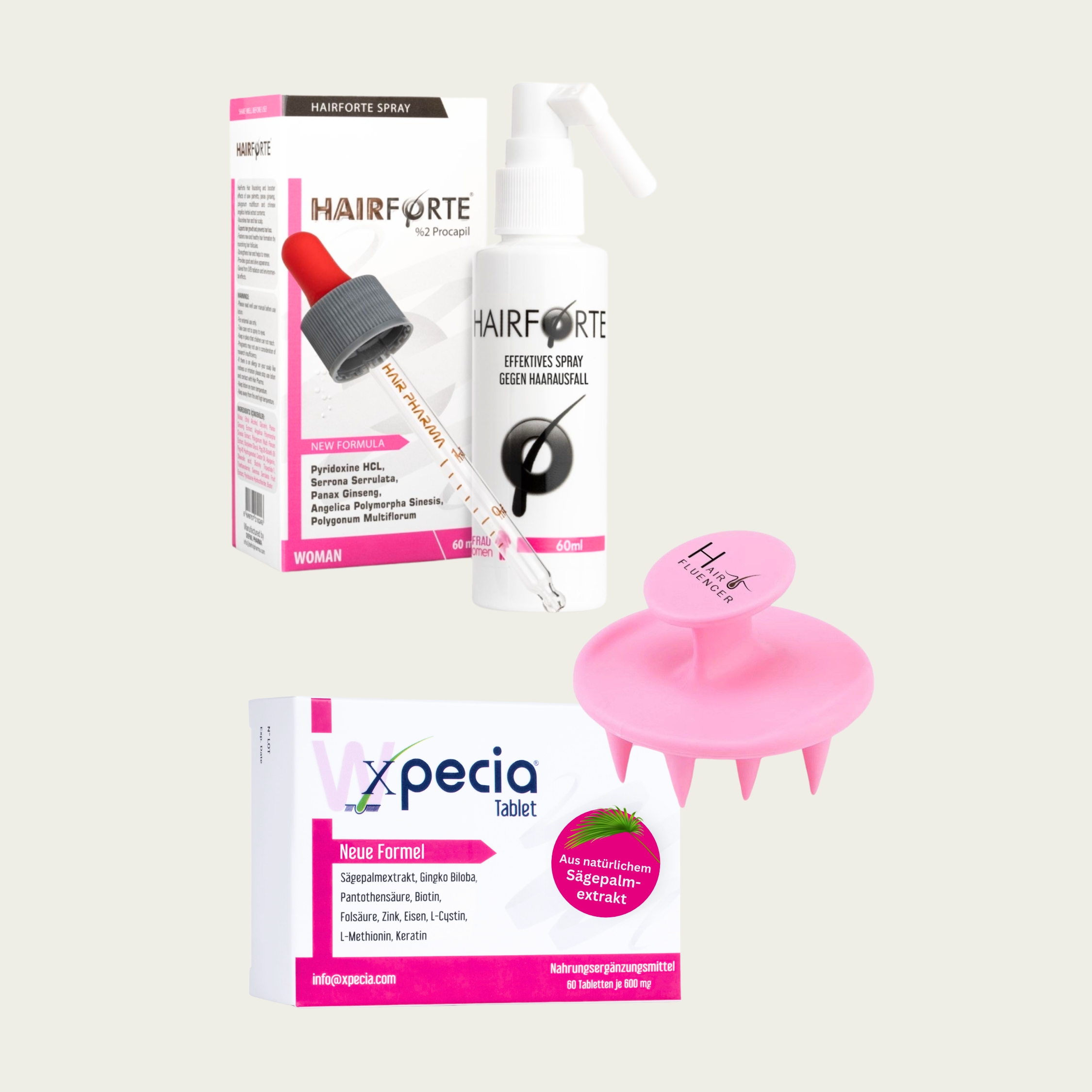 Anti Haarverlust Set. Xpecia + Hair Forte DHT Blocker Hair Growth Kit Männer