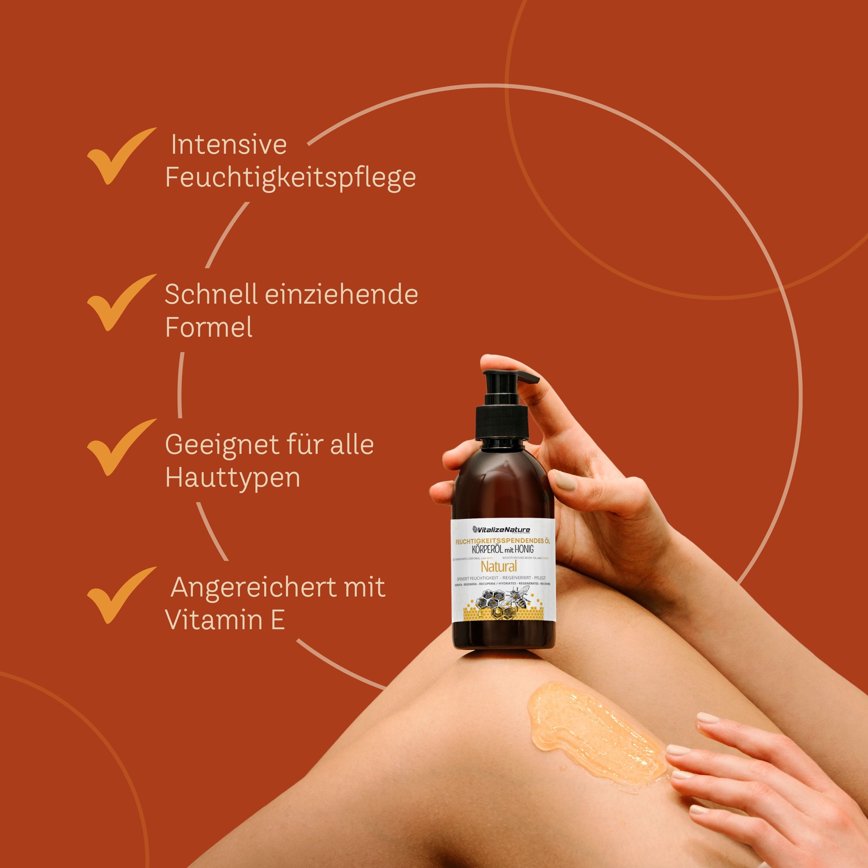 VitalizeNature Feuchtigkeitsspendendes Körperöl mit Honig