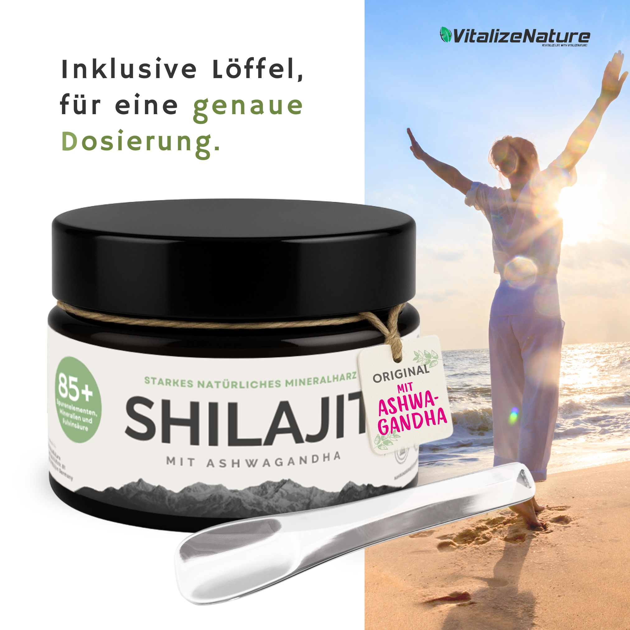 VitalizeNature Shilajit 3x30g – Original Himalaya Harz + Ashwagandha