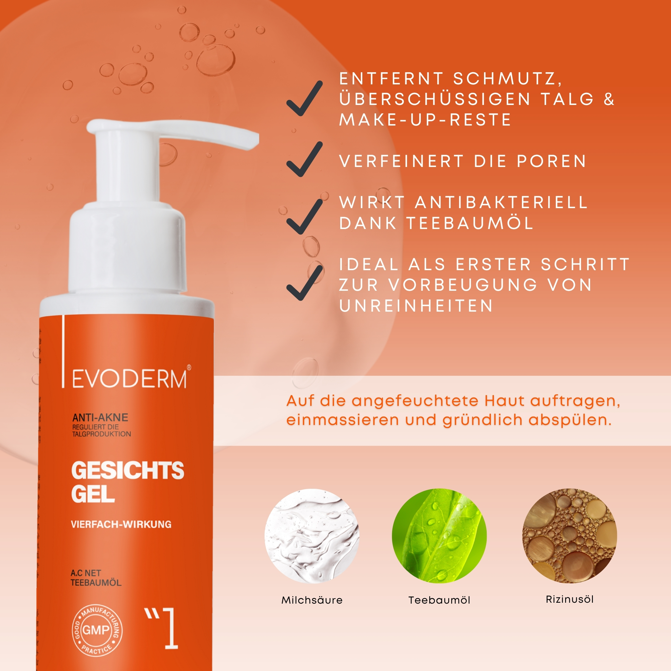 Anti-Akne Hautpflege Set – Gesichtsgel, Gesichtswasser & Retinol Serum mit Niacinamid