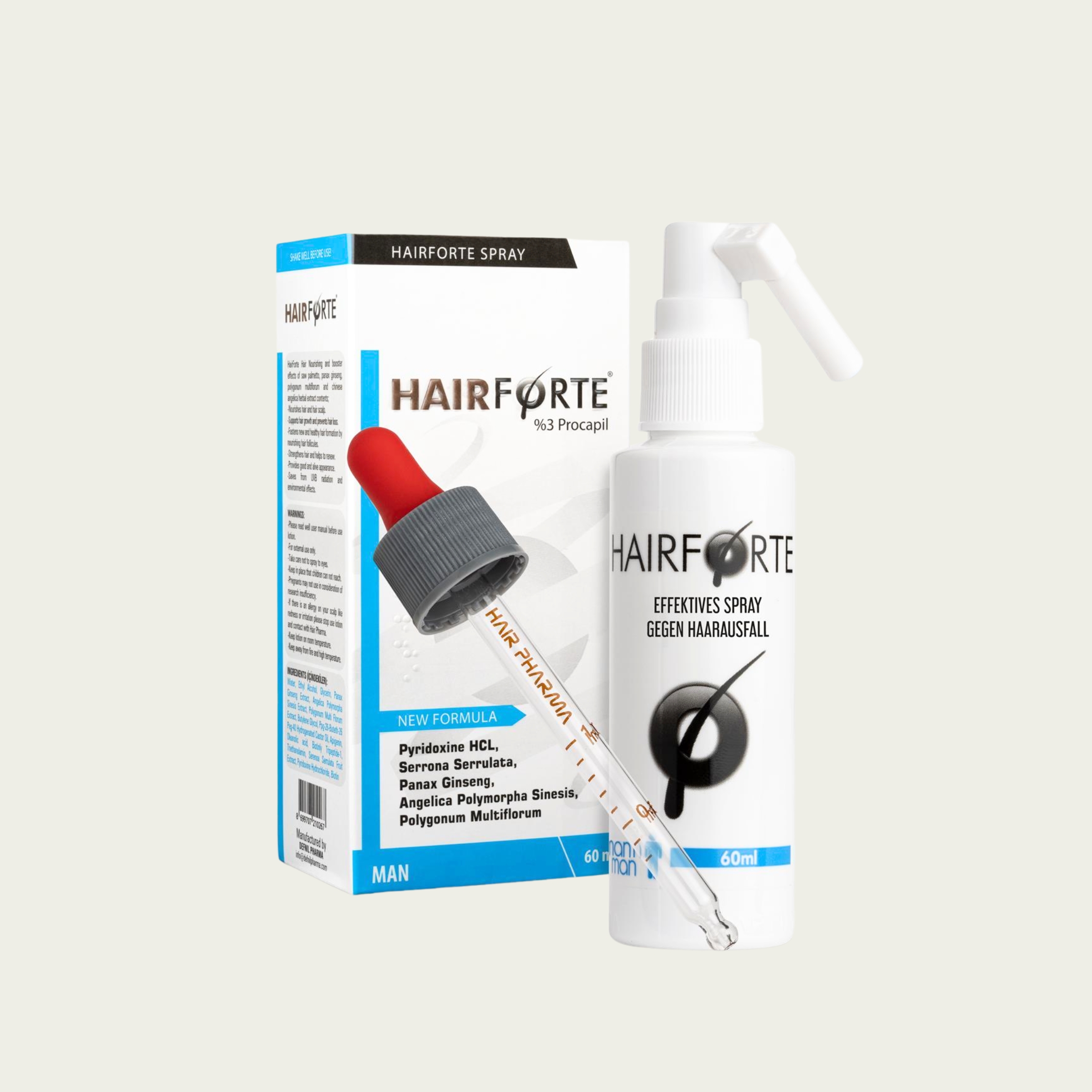 Hairforte Spray für Männer 3% Procapil gegen Haarverlust DHT Blocker