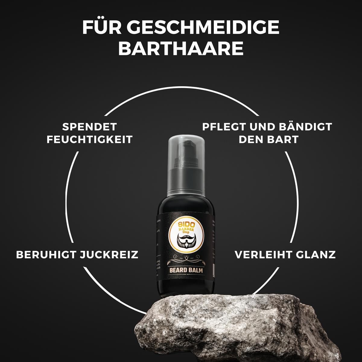 SIDO BARBER - Bartpflege Set - 3er Set aus Bartöl, Bartbalm und Cologne Spray - Bartpflege Produkte für Herren mit wertvollen, natürlichen Inhaltsstoffen - für jeden Bart- und Hauttyp geeignet