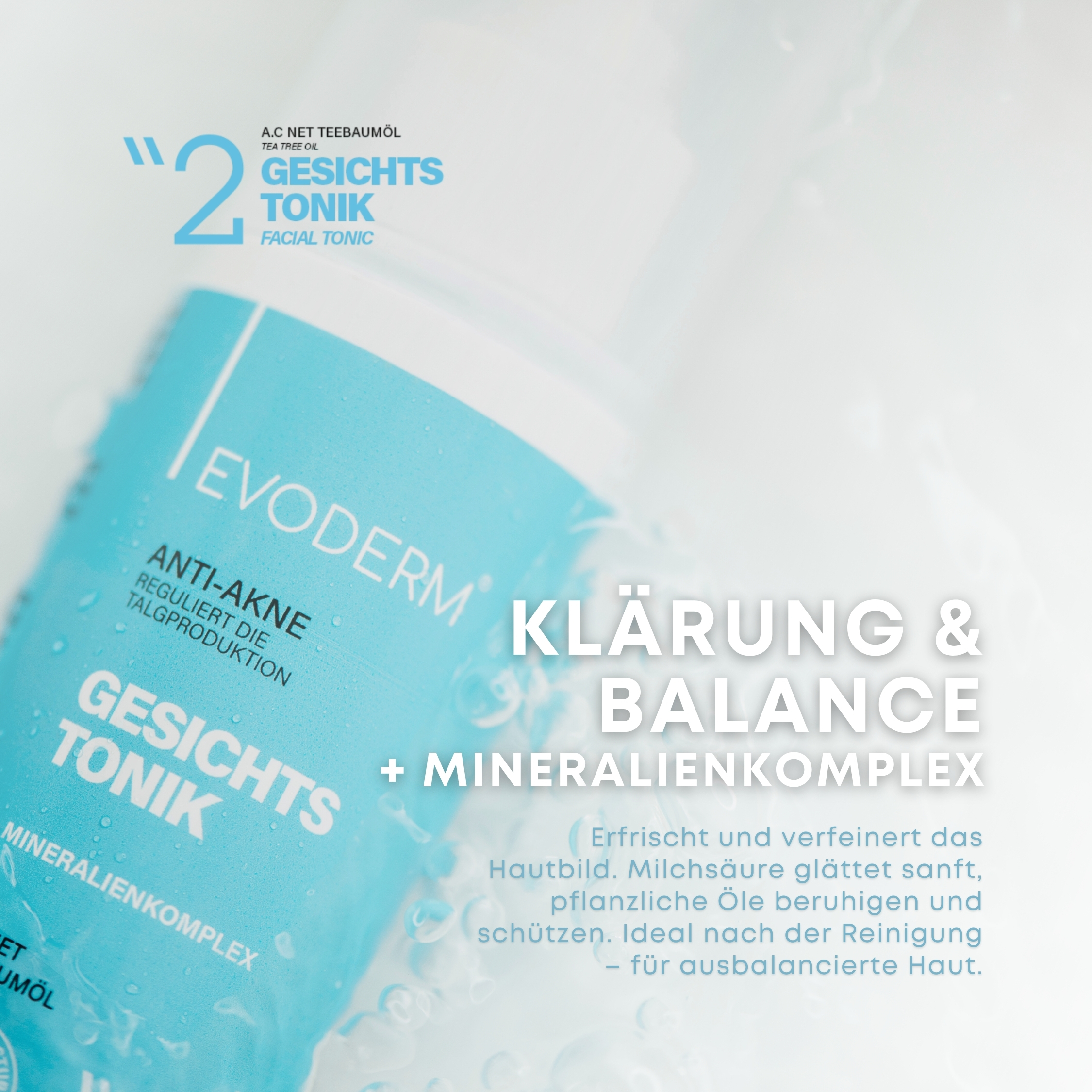 Anti-Akne Hautpflege Set – Gesichtsgel, Gesichtswasser & Retinol Serum mit Niacinamid