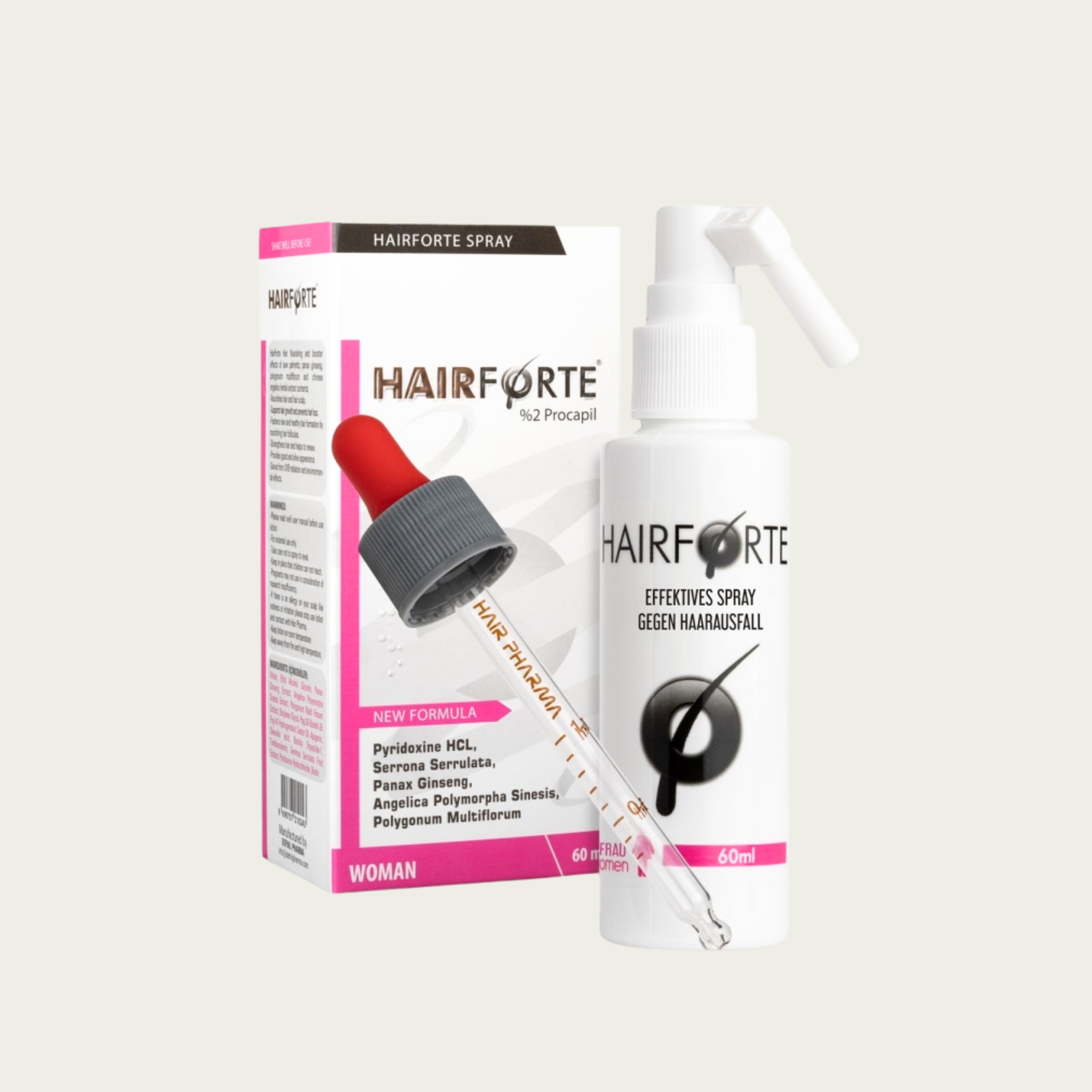 Hairforte Spray für Frauen 2% Procapil gegen Haarverlust DHT Blocker