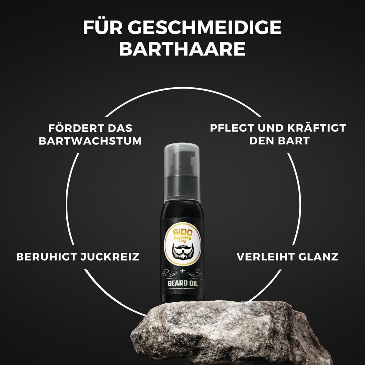 SIDO BARBER Bartöl Herren mit Arganöl & Vitamin E (60ml, Zitrusduft)