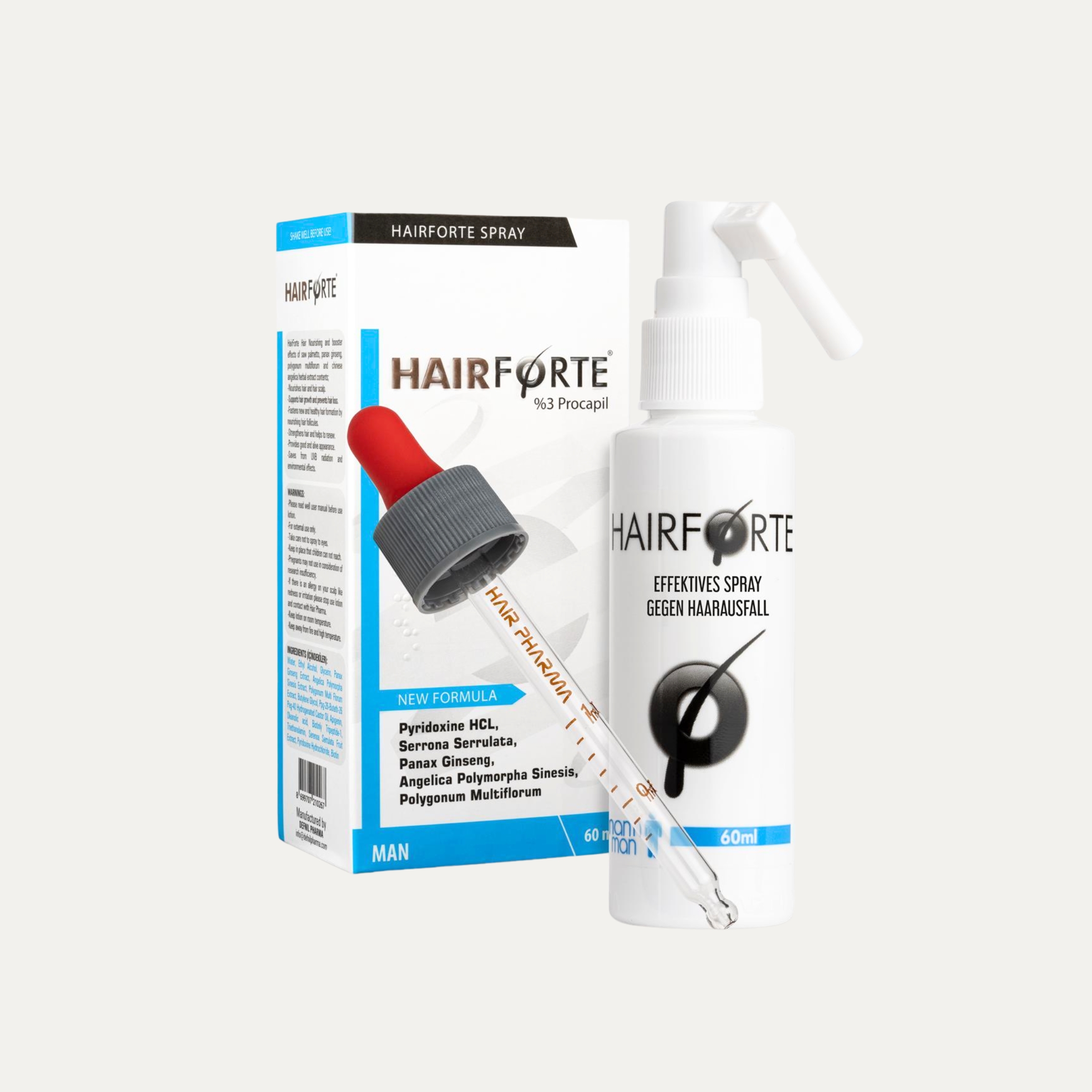 Hairforte Spray für Männer 3% Procapil gegen Haarverlust DHT Blocker