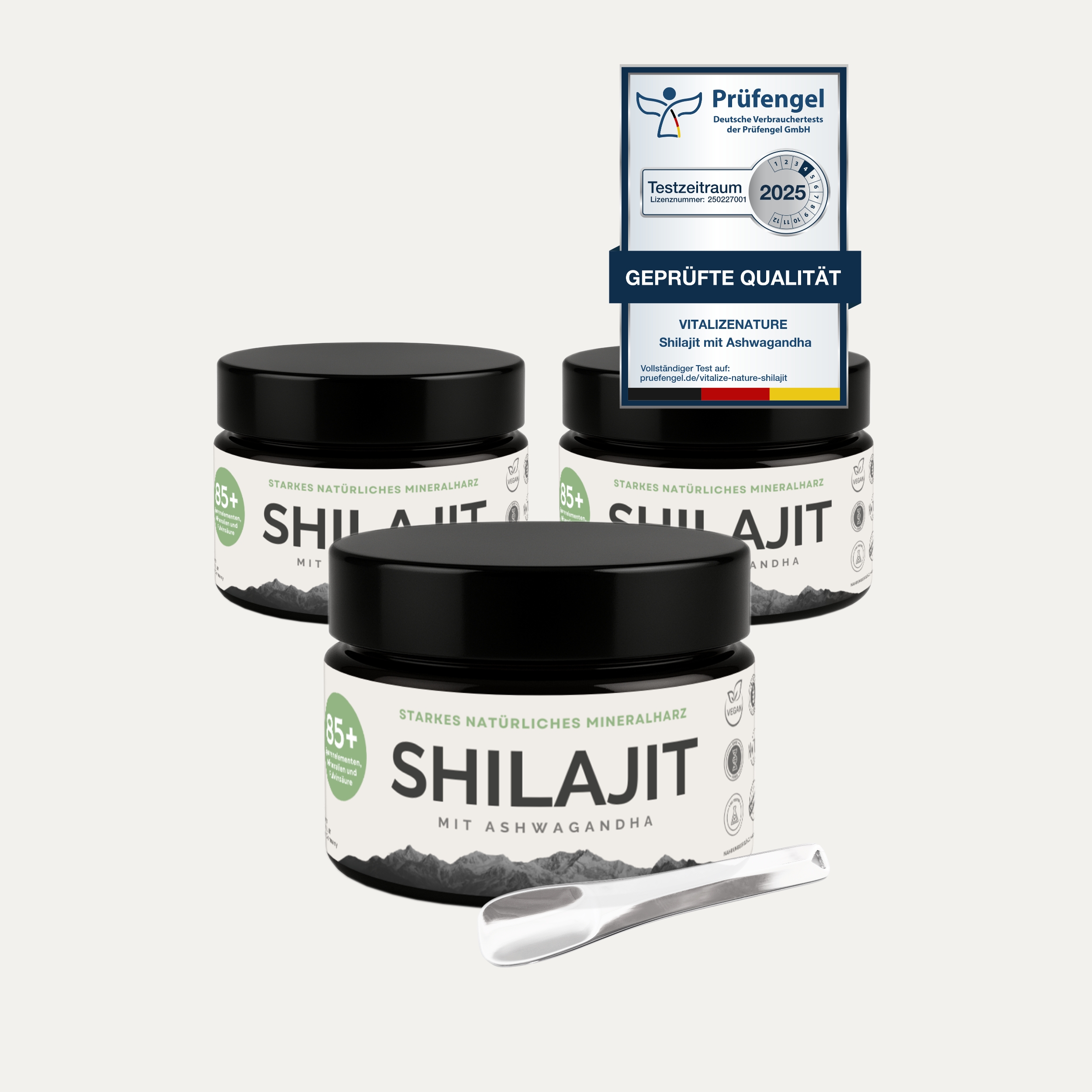VitalizeNature Shilajit 3x30g – Original Himalaya Harz + Ashwagandha